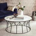 Deion Retro Mid Century Lacquer Coffee Table in White/Black - Safavieh FOX4259B