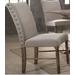 Leventis Side Chair (Set of 2) in Cream Fabric & Weathered Oak - Acme Furniture 74657