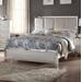 Voeville II Eastern King Bed (Padded HB) in Matte Gold PU & Platinum - Acme Furniture 24827EK