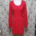 Free People Dresses | Free People Red Crochet Sweater Dress Lined | Color: Red | Size: S