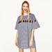 Zara Dresses | Cute Zara Gingham Dress With Tassels | Color: Blue/Red | Size: M