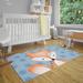 White 24 x 0.08 in Area Rug - Zoomie Kids Traylor Power Loom Polyester Blue/Orange/Charcoal Indoor Area Rug Polyester | 24 W x 0.08 D in | Wayfair