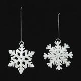The Holiday Aisle® 2 Piece Mini Metal Snowflake Holiday Shaped Ornament Set Metal in White | 3 H x 3 W x 0.25 D in | Wayfair