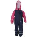 DRY KIDS PU Coated All in One Rainsuit for Boys and Girls - Navy/Pink 5/6y