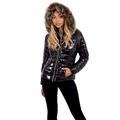 Lexi Fashion Ladies Womens Wet Look Shiny Jacket Vinyl PVC PU Faux Leather Puffer Bubble Quilted Padded Faux Fur Hooded Winter Warm Parka Bomber Thick Coat Size 10 Black