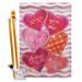 Breeze Decor Love Together Forever Spring Valentines 2-Sided Polyester 40 x 28 in. Flag Set in Pink | 40 H x 28 W x 1 D in | Wayfair