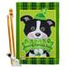 Breeze Decor Puppy Spring St Patrick 2-Sided Polyester 40 x 28 in. Flag Set in Green | 40 H x 28 W in | Wayfair BD-SA-HS-102029-IP-BO-D-US12-AM