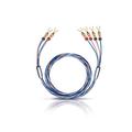 Oehlbach Bi-Tech 4 L 200 - Lautsprecherkabel-Set Bi-Wiring versilbert 2x2,5/2x4,0 mm² mit Kabelschuh-Verbinder - 2 x 2 m - blau/Kupfer