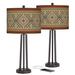 Giclee Glow Desert Diamonds 25 1/2" Bronze USB Table Lamps Set of 2