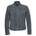 1345 New Men's Suede 1960's Classic Trucker Denim Style Real Western Leather Jacket (XL, Grey)