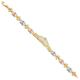 14ct Yellow Gold White Gold and Rose Gold Quinceanera Sweet 15 Years ID Bracelet Jewelry Gifts for Women