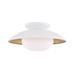 Mitzi Cadence 1 Light Semi Flush Mount - H368601M-WH/GL