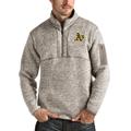 Men's Antigua Oatmeal Oakland Athletics Fortune Quarter-Zip Pullover Jacket
