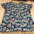 Disney Other | Disney Scrub Top | Color: Blue/Red | Size: M