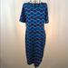 Lularoe Dresses | Lularoe Floral Knit Julia Dress L | Color: Blue/Red | Size: L