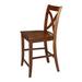 Gracie Oaks Jaielle Solid Wood Bar Stool Metal in Brown | 40 H x 19.5 W x 21 D in | Wayfair A65C353049BD4229896BD99F1B7FABAF