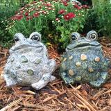 HomeStyles Whimsical Toad Hollow "Stretch" Garden Statues Concrete/Stone in Brown/Gray/Green | 5.5 H x 6 W x 5 D in | Wayfair 43502