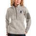 Women's Antigua Oatmeal Detroit Tigers Fortune Quarter-Zip Pullover Jacket