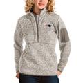 Women's Antigua Oatmeal New England Patriots Fortune Half-Zip Pullover Jacket