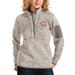 Women's Antigua Oatmeal Chicago Bears Fortune Half-Zip Pullover Jacket