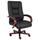 Boss B8991-C Black High Back Executive Chair with Cherry Wood Finish