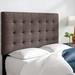 Red Barrel Studio® Kacy-Leigh Panel Headboard Upholstered/Polyester in Brown/Gray | 57.5 H x 80.5 W x 4.75 D in | Wayfair