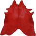 Red 84 x 0.25 in Area Rug - Everly Quinn Goodview Dyed Hand Woven Cowhide Area Rug Cowhide, Leather | 84 W x 0.25 D in | Wayfair
