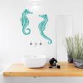 Bay Isle Home™ Seahorse Wall Decal Vinyl in Indigo | 22 H x 12 W in | Wayfair 3B17358F5AB5447AA2A50254FEB79AFA