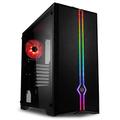 Bitfenix Saber Gaming PC Gehäuse Motherboard bis E ATX, Fenster aus Gehärtetem Glas, Zwei Vorinstallierte 120-mm-Lüfter, RGB mit Frontpanel-Controller