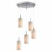 Latitude Run® Cheyanna 5 - Light Cluster Cylinder Pendant Fabric in Gray/White/Brown | 9.25 H x 4.25 W x 13 D in | Wayfair