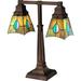 Astoria Grand Matus Mission 19.5" Table Lamp Glass/Metal in Blue/Brown/Gray | 19.5 H x 16 W x 6 D in | Wayfair 984B990447E34CD88A7D19159E1EB6C6