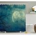 East Urban Home Horror House Halloween w/ Full Moon in Sky & Dead Tree Branches Evil Haunted Forest Shower Curtain Set | 84 H x 69 W in | Wayfair