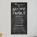 Winston Porter Recipe for Family Personalized Wall Decal Canvas/Fabric in Black | 48 H x 24 W in | Wayfair 9654AEB7D3FB4C4CA8767A12F16167B9