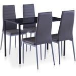 Mobilier de salle à manger 5 pcs Gris Vidaxl