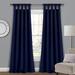 Lush Décor Insulated Knotted Tab Top Blackout Window Curtain Panels Navy 52X95 Set - Lush Decor 16T004578