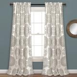 Evelyn Medallion Room Darkening Window Curtain Panels Gray Set 52X84+2 - Lush Decor 16T004088