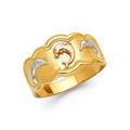 14ct Yellow Gold White Gold and Rose Gold Fancy Dolphin Ring Size N 1/2 Jewelry Gifts for Women