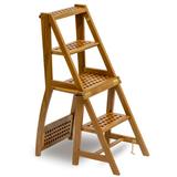 WFX Utility™ Premium Grade Teak Franklin Folding Ladder Chair Wood in Brown | 18 W x 17 D in | Wayfair WT60089