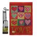 Breeze Decor Love Hearts Collage Burlap Spring Valentines Impressions 2-Sided Polyester 18.5 x 13 in. Garden Flag Set in Brown/Red | Wayfair