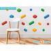 Zoomie Kids 16 Piece Building Block Bricks Fabric Wall Decal Set Canvas/Fabric/Fabric in Blue/Green/Red | Wayfair FD-TOBO-HHX4