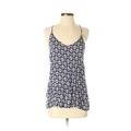 Sleeveless Top Blue V-Neck Tops - Women's Size Small