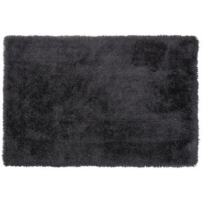 Teppich Schwarz 160 x 230 cm Hochflor Getuftet universelle Design Klassisch