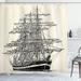 East Urban Home Pirate Ship Shower Curtain Set + Hooks Polyester in White | 70 H x 69 W in | Wayfair 8127E48D606F4D3A9D0893FF3079B094