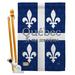 Breeze Decor Quebec Flags Of The World Canada Provinces Impressions 2-Sided 40 x 28 in. Flag Set in Blue/Gray | 40 H x 28 W x 1 D in | Wayfair