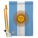 Breeze Decor Argentina Flags Of The World Nationality Impressions 2-Sided Polyester 40 x 28 in. Flag Set in Blue/Gray | 40 H x 28 W x 1 D in | Wayfair