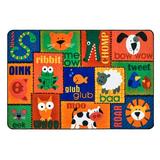 48 x 0.31 in Rug - Carpets for Kids KIDSoft™ Geometric Tufted Blue/Red Area Rug | 48 W x 0.31 D in | Wayfair 2901