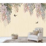 Ophelia & Co. Aust Wisteria Blossom Floral Wall Mural Fabric in White | 75 W in | Wayfair D3A523AB8C2C4BC99F3267AF182C5D95