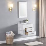 Wade Logan® Aurilla 24" Wall-Mount Single Bathroom Vanity Set Ceramic in White | 20 H x 24 W x 18.5 D in | Wayfair 9692B3C3F67A41C9A504E1575E309182