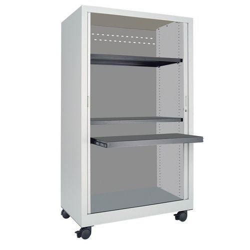 Armoire Multimedia A Rideaux H1608xp600xl100 0 Gris Clair - Vinco