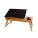 Symple Stuff Berthiaume Bamboo Adjustable Laptop Tray Wood/Solid Wood in Brown | 11 H x 21.5 W x 12 D in | Wayfair MA331